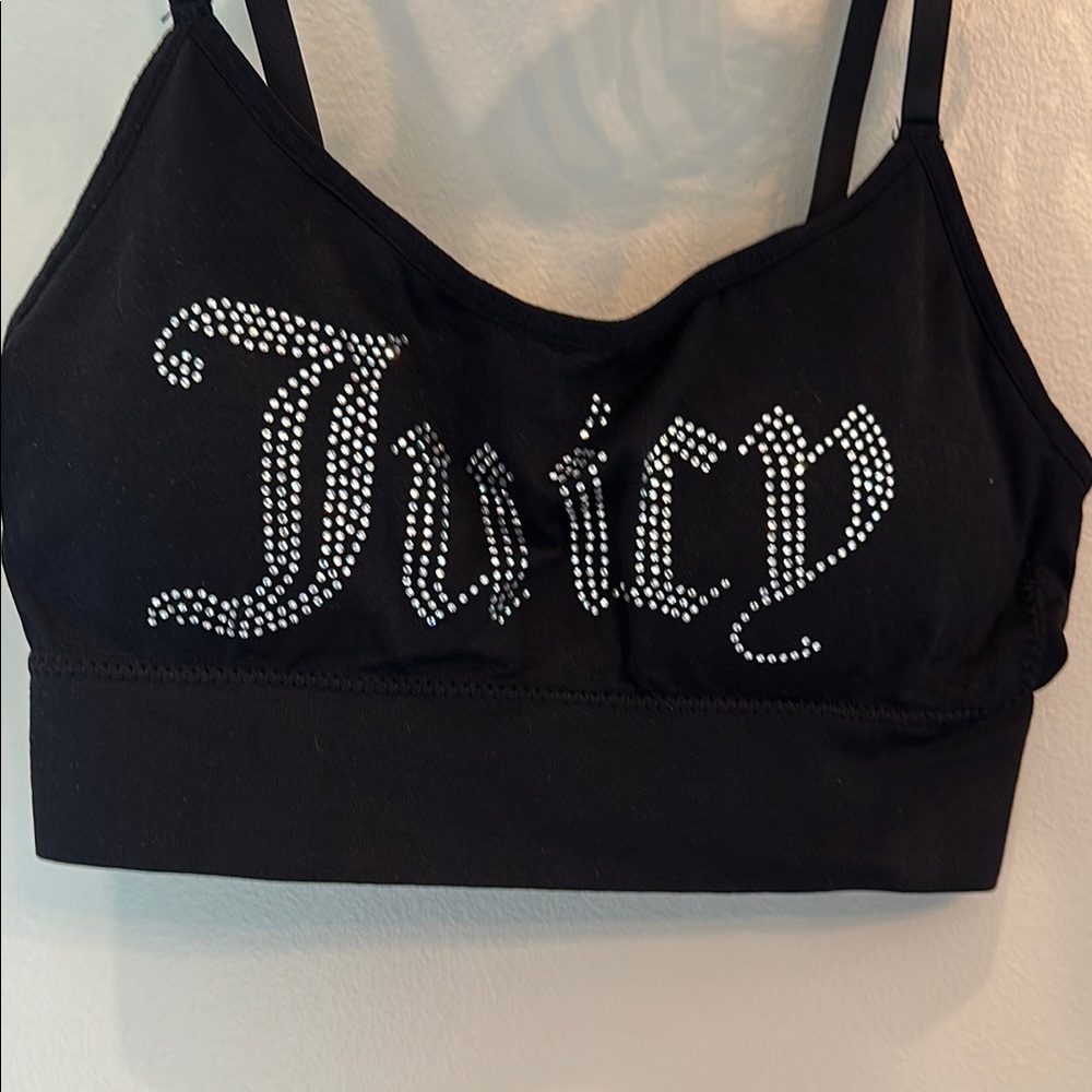 Juicy Couture Pink, Black, and White Bralette Set. 90% Nylon/10%Spandex. Size S - Picture 4 of 7